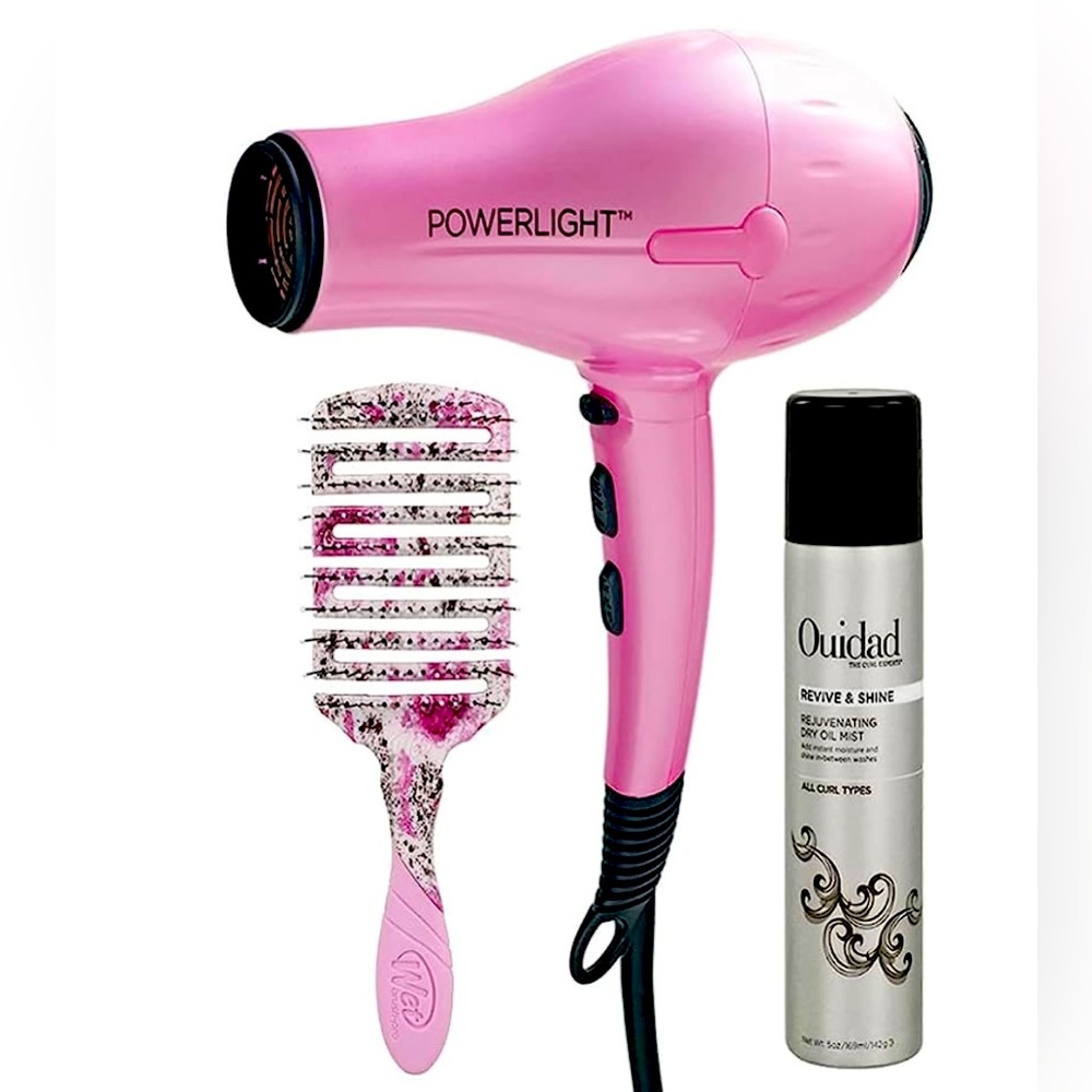 BioIonic Powerlight Kit Nano Ionic MX Limited Edition Blow Dryer/Wet Brush/Oil